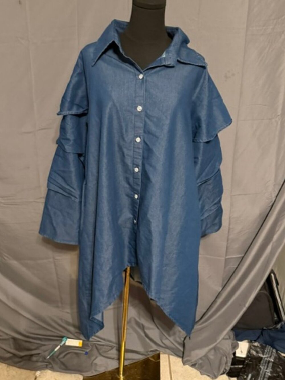 STEP IN STYLE Denim-Like Tunic Size One Size(PTP 23.5 inches)